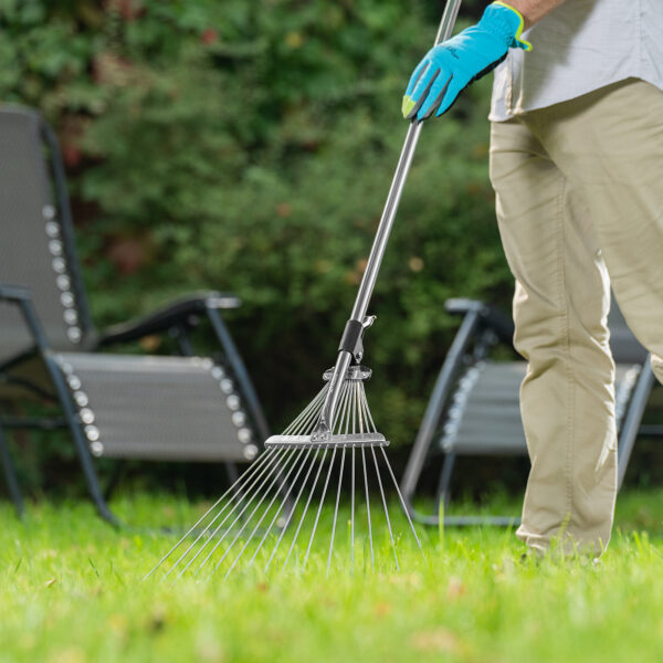 Грабли веерные стальные, 190 - 520 х 1200 - 1500 мм, 15 зубьев, раздвижные, стальной черенок, Palisad — изображение 9