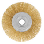 Щетка для УШМ, 175 мм, посадка 22.2 мм, плоская, латунированная витая проволока Matrix — изображение 3