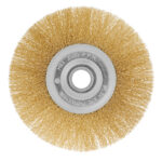 Щетка для УШМ, 175 мм, посадка 22.2 мм, плоская, латунированная витая проволока Matrix — изображение 2