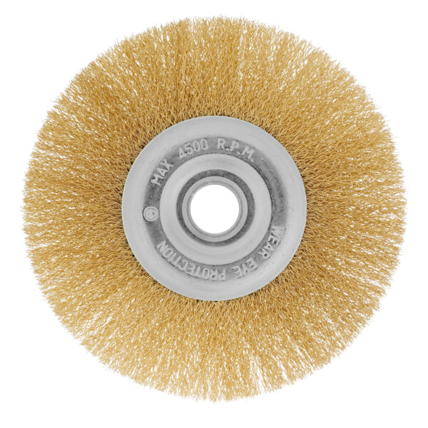 Щетка для УШМ, 175 мм, посадка 22.2 мм, плоская, латунированная витая проволока Matrix — изображение 2