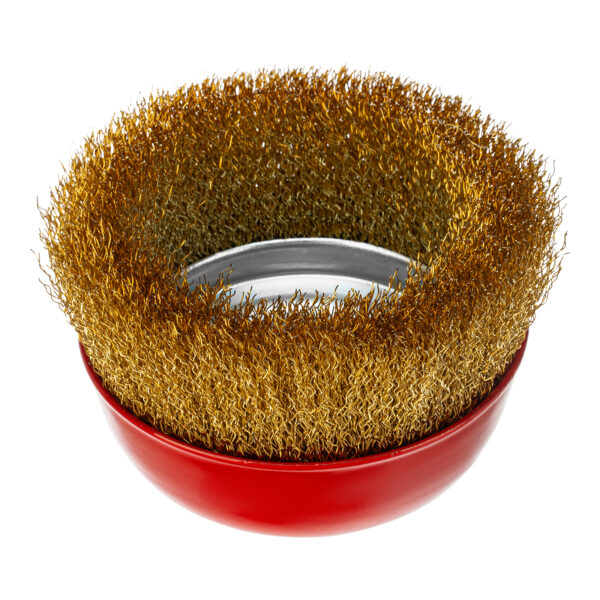 Щетка для УШМ, 125 мм, М14, "чашка", латунированная витая проволока Matrix — изображение 2