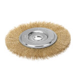 Щетка для УШМ, 200 мм, посадка 22.2 мм, плоская, латунированная витая проволока Matrix — изображение 2