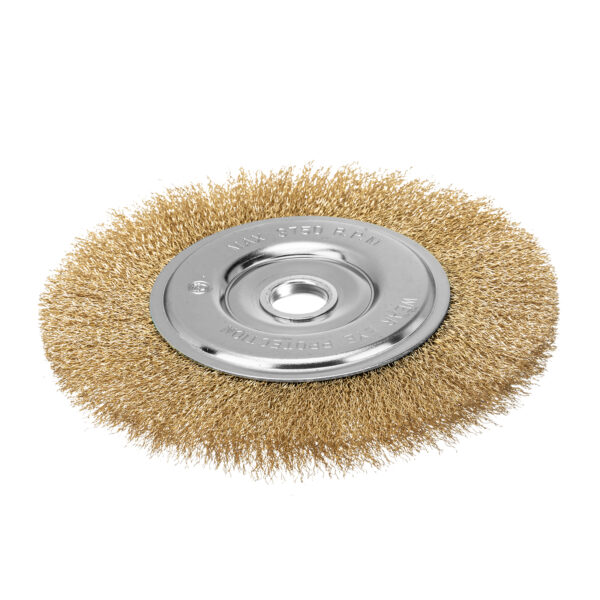 Щетка для УШМ, 200 мм, посадка 22.2 мм, плоская, латунированная витая проволока Matrix — изображение 2