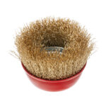 Щетка для УШМ, 75 мм, М14, "чашка", латунированная витая проволока Matrix — изображение 2