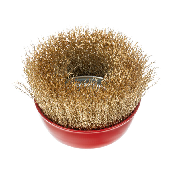 Щетка для УШМ, 75 мм, М14, "чашка", латунированная витая проволока Matrix — изображение 2