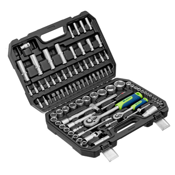Набор инструментов, 1/2", 1/4", пластиковый кейс, 94 предмета Сибртех — изображение 3