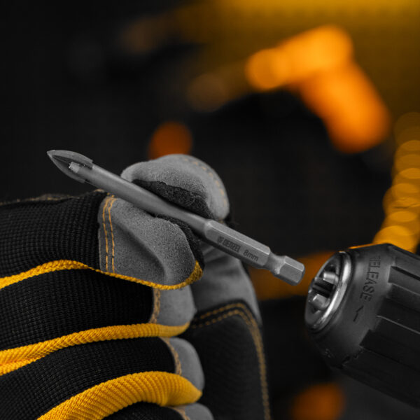 Сверло по керамической плитке 8 мм, крестовая пластина, шестигранный хвостовик Denzel — изображение 7