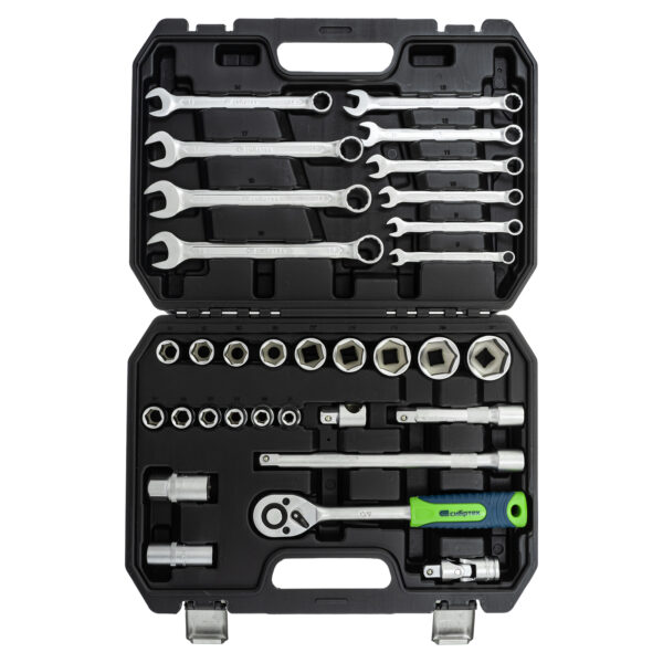 Набор инструментов, 1/2", пластиковый кейс, 32 предмета Сибртех — изображение 4