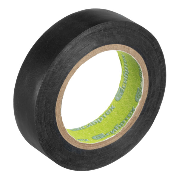 Изолента ПВХ, 15 мм х 10 м, черная Сибртех — изображение 1