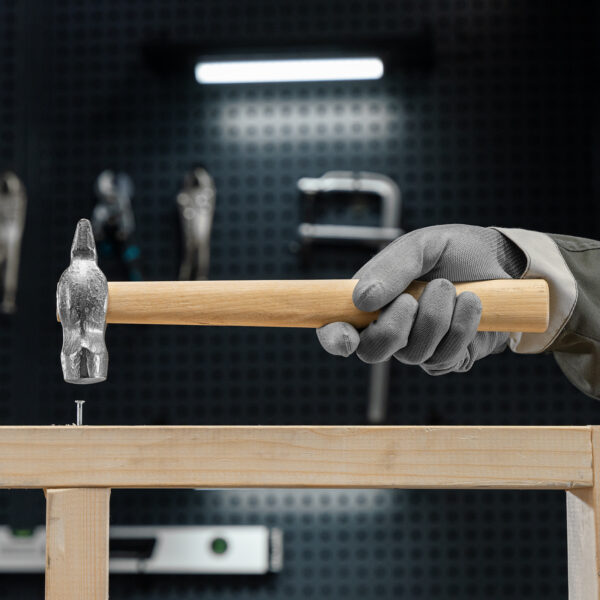 Молоток слесарный, 500 г, круглый боек, деревянная рукоятка — изображение 6