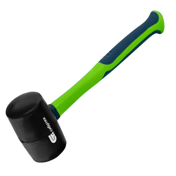 Киянка резиновая, 680 г, черная резина, фибергласовая рукоятка Сибртех — изображение 1