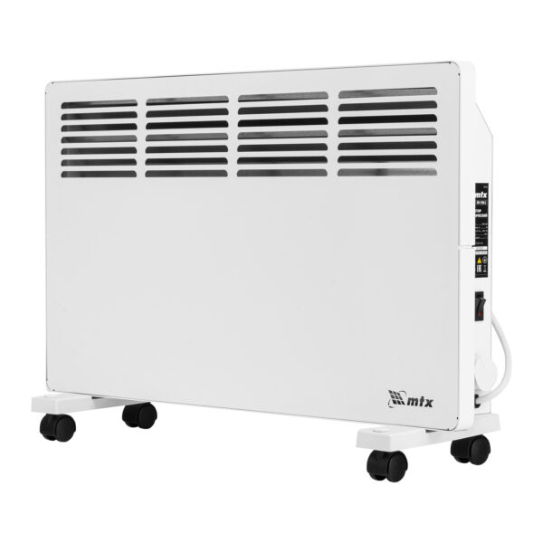 Конвектор электрический КМ-1500.2, 230 В, 1500 Вт, X-образный нагреватель, колеса, термостат MTX — изображение 1