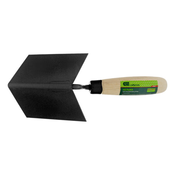 Кельма угловая, 110х75х75 мм, стальная, для внутренних углов, буковая ручка Сибртех — изображение 5