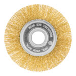 Щетка для УШМ, 125 мм, посадка 22.2 мм, плоская, латунированная витая проволока Matrix — изображение 2