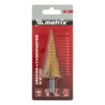 Сверло ступенчатое, 4-6-8-10-12-14-16-18-20-22-24-26-28-30-32 мм, HSS, спиральный профиль, трехгранный хвостовик Matrix — изображение 4