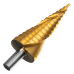 Сверло ступенчатое, 4-6-8-10-12-14-16-18-20-22-24-26-28-30-32 мм, HSS, спиральный профиль, трехгранный хвостовик Matrix — изображение 2