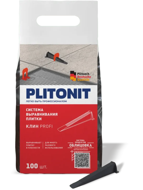 Plitonit Система выравнивания плитки клин, 100 шт — изображение 1