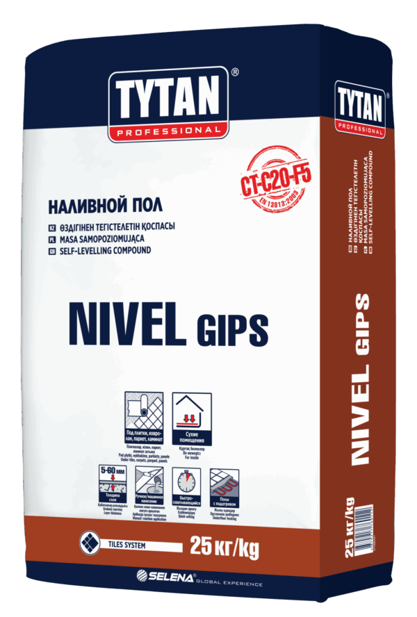 Наливной пол Tytan Nivel Gips, 25 кг — изображение 1